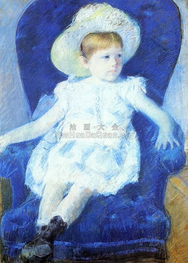 Elsie in a Blue Chair - 玛丽·史帝文森·卡萨特
